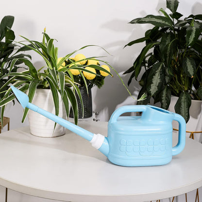Garden Watering Can for Indoor & Outdoor Plants, Plastic Watering Can 1 Gallon with Long Spout & Removable 360 Degree Rotation Sprinkler Head, Lightweight Watering Pot for Houseplants - Blue
