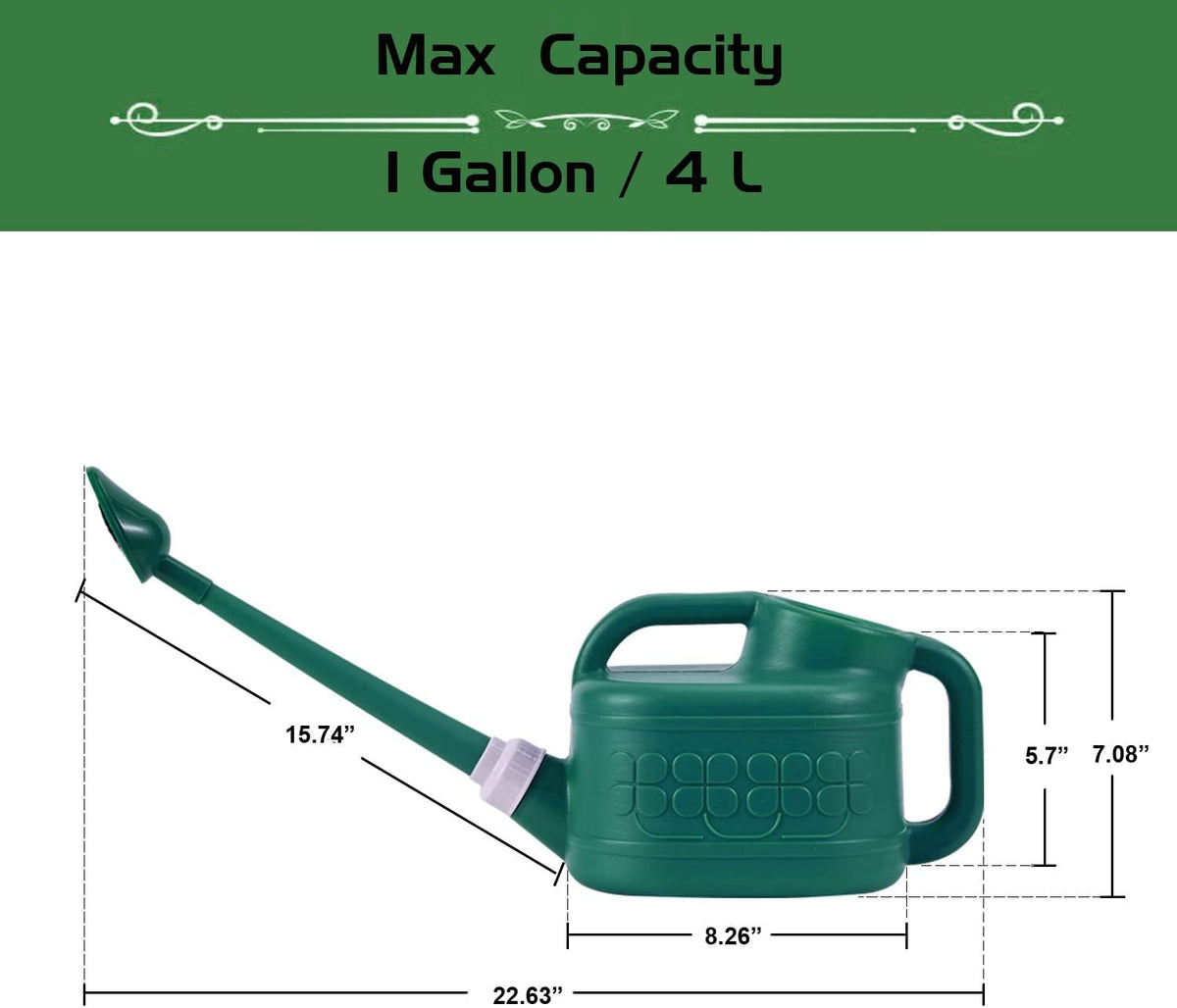 Garden Watering Can for Indoor & Outdoor Plants, Plastic Watering Can 1 Gallon with Long Spout & Removable 360 Degree Rotation Sprinkler Head, Lightweight Watering Pot for Houseplants - Blue