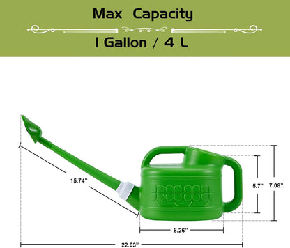 Garden Watering Can for Indoor & Outdoor Plants, Plastic Watering Can 1 Gallon with Long Spout & Removable 360 Degree Rotation Sprinkler Head, Lightweight Watering Pot for Houseplants - Blue