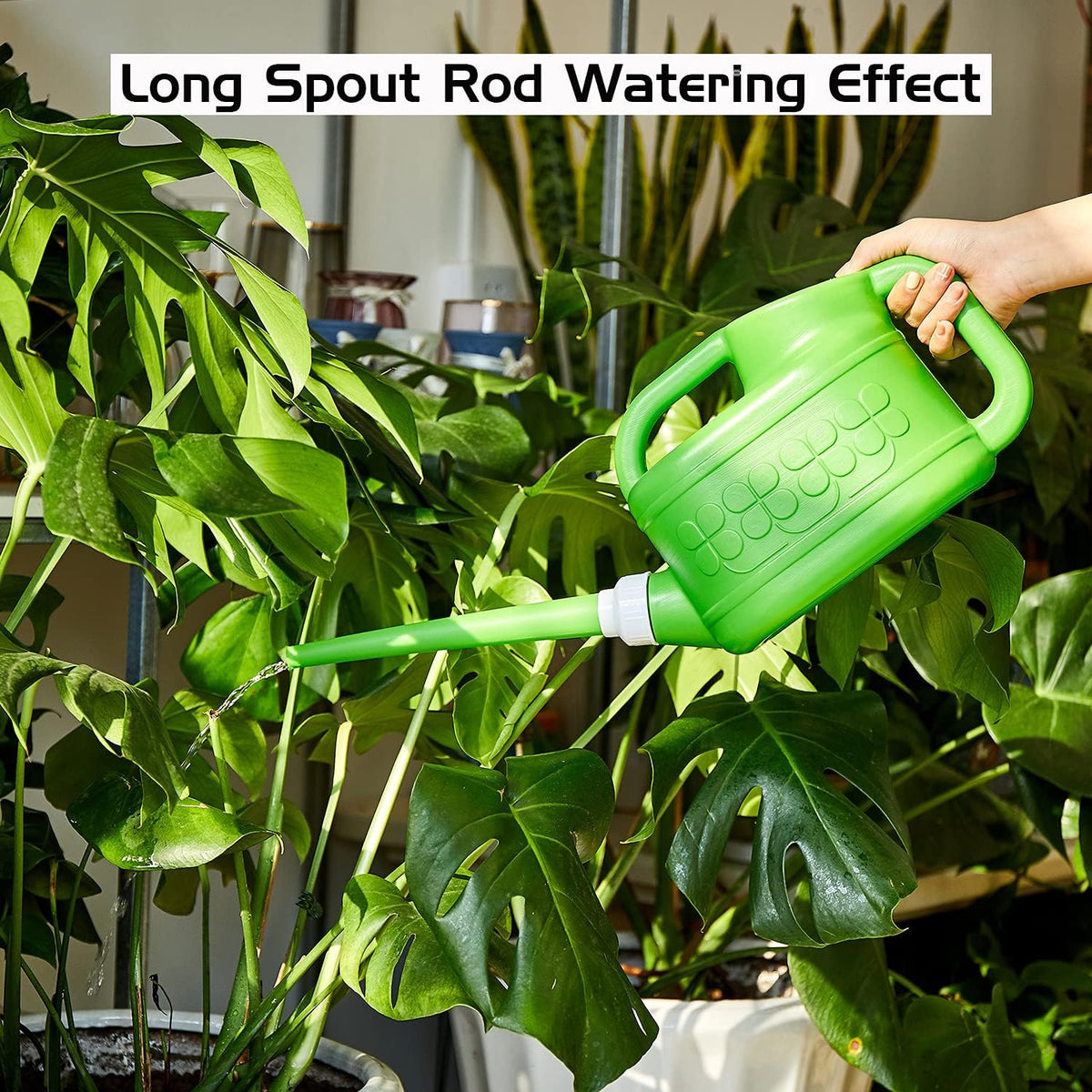 Garden Watering Can for Indoor & Outdoor Plants, Plastic Watering Can 1 Gallon with Long Spout & Removable 360 Degree Rotation Sprinkler Head, Lightweight Watering Pot for Houseplants - Blue