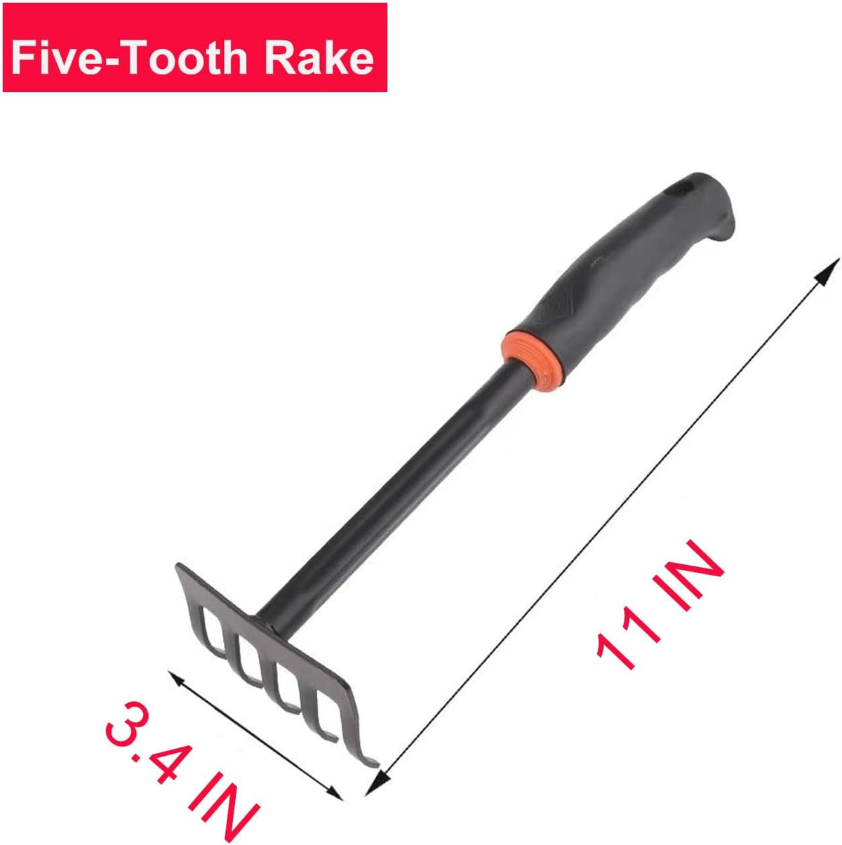 3PCS Gardening Hand Tool Kit, Stainless Steel & Cast Aluminum Set with Ergonomic Non-Slip Grip, Includes Digging Trowel, Transplanting Tool & Cultivator Rake for Planting, Weeding and Soil Loosening