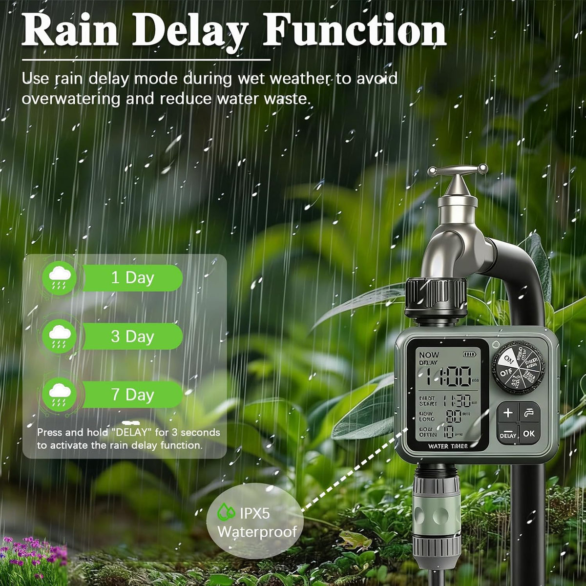 Digital Pogrammable Hose Timers with Rain Delay/Manual/Automatic