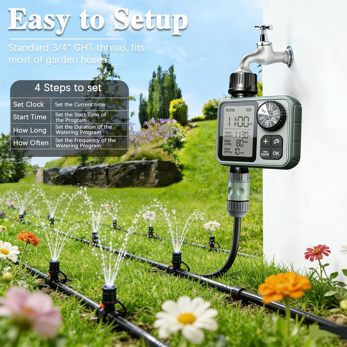 Digital Pogrammable Hose Timers with Rain Delay/Manual/Automatic