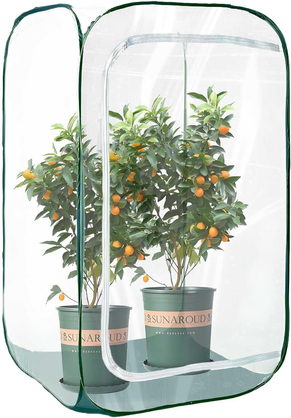 Plant Mini Greenhouse Pop Up Greenhouse Covers, Transparent Freeze Protection PVC Tent with Roll-up Zipper Entry Doors for Indoor and Outdoor Gardens Protecting Plant from Cold Frost (PVC, 39x39x39in)