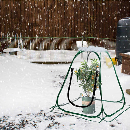 Plant Mini Greenhouse Pop Up Greenhouse Covers, Transparent Freeze Protection PVC Tent with Roll-up Zipper Entry Doors for Indoor and Outdoor Gardens Protecting Plant from Cold Frost (PVC, 39x39x39in)