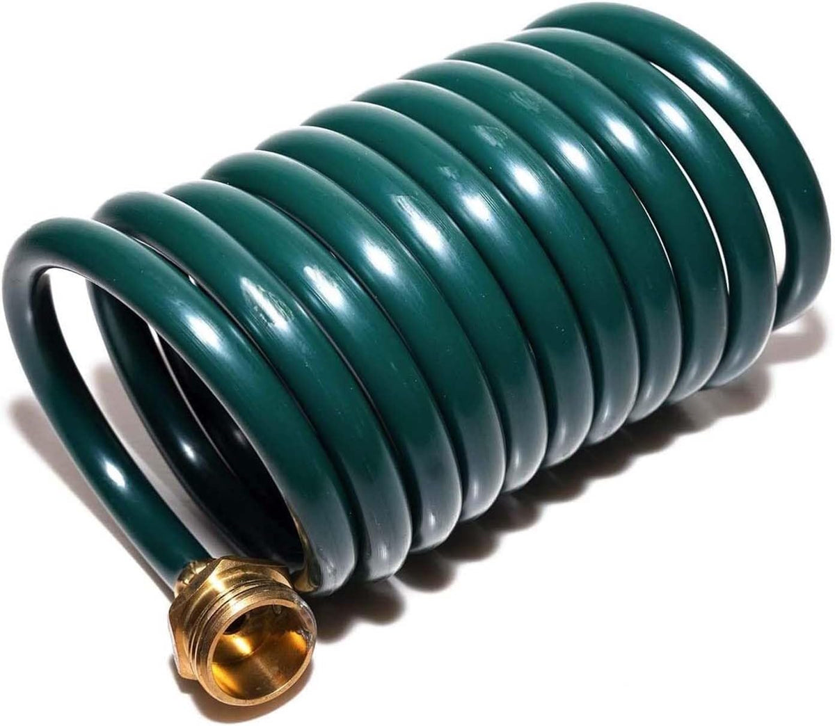 15FT Blue EVA Coil Garden Hose with Metal Fittings