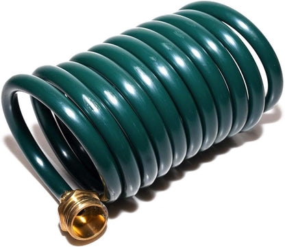 15FT Blue EVA Coil Garden Hose with Metal Fittings