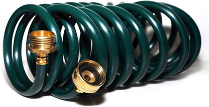 15FT Blue EVA Coil Garden Hose with Metal Fittings