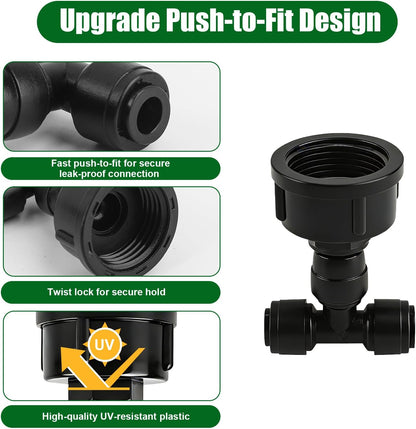 5Pack Push-to-Fit 3/4" to 1/4" Drip Irrigation Faucet Adapters