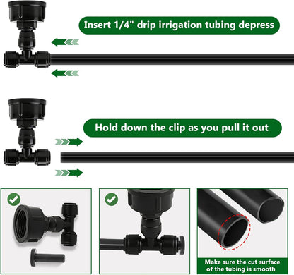 5Pack Push-to-Fit 3/4" to 1/4" Drip Irrigation Faucet Adapters