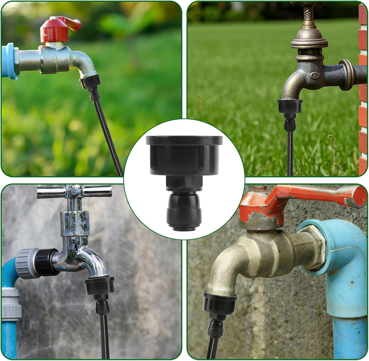 5Pack Push-to-Fit 3/4" to 1/4" Drip Irrigation Faucet Adapters