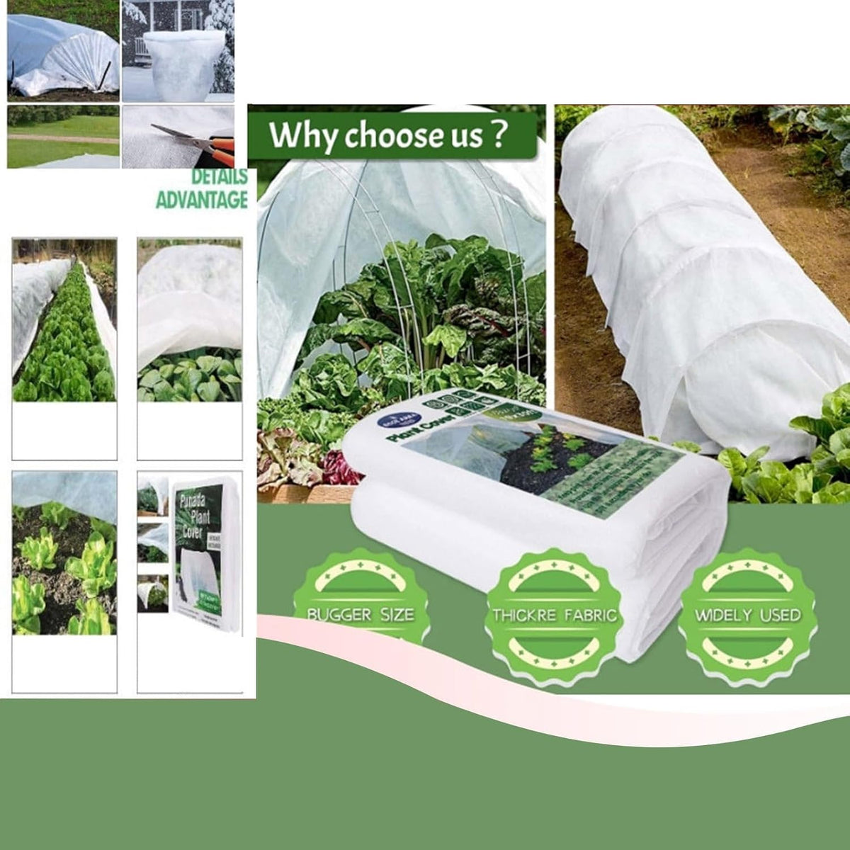 Plant Freezes Protection Cover,Rapid Growth Plant Cover in Promotion Cold Weather,Breathable Windproof Floating Row Cover,Protective Floating Row Covers for Plants,Gardens 300x1000cm