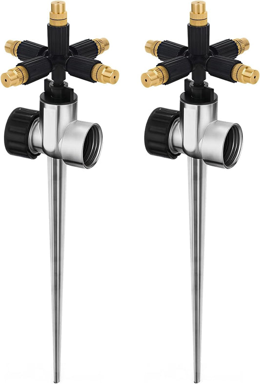 2 Pack Sprinklers for Yard Small Area,Metal Flower Bed Sprinkler