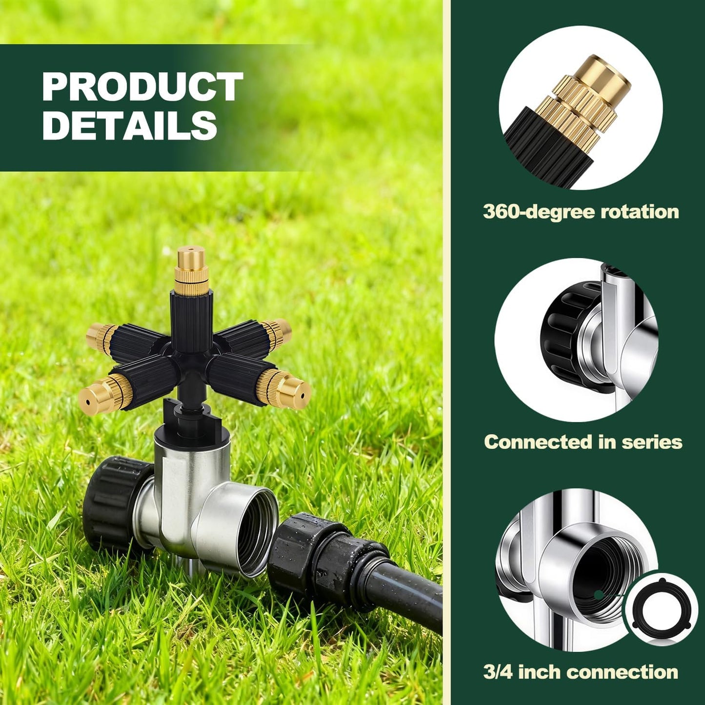 2 Pack Sprinklers for Yard Small Area,Metal Flower Bed Sprinkler