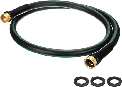 Garden Hose 5/8 Inch x 5 FT, Flexible PVC Leader Hose, Leakproof Water Hose with Swivel Handle, Male to Female Fittings, Burst 600 PSI [Black Green]
