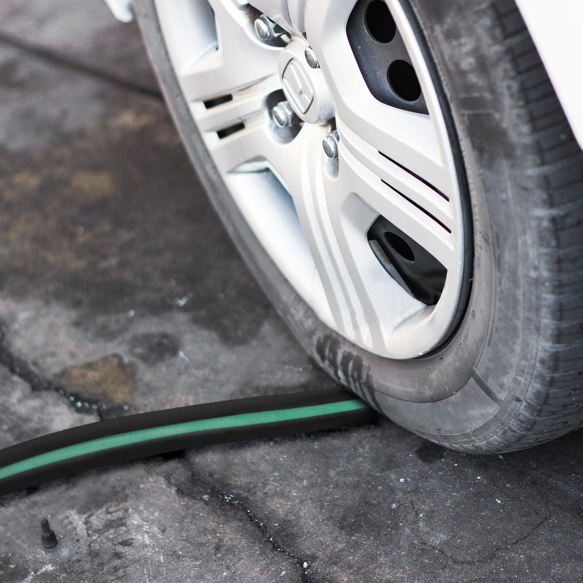 Garden Hose 5/8 Inch x 5 FT, Flexible PVC Leader Hose, Leakproof Water Hose with Swivel Handle, Male to Female Fittings, Burst 600 PSI [Black Green]