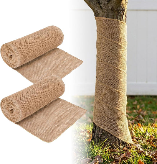 MAQIHAN Burlap Roll for Gardening - 7.8 x 118 Inch Tree Trunk Wrap, 2 Pack