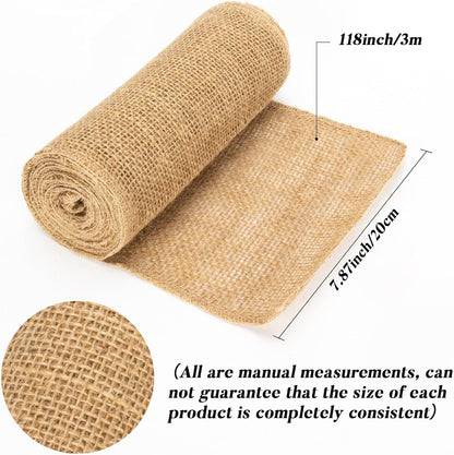 MAQIHAN Burlap Roll for Gardening - 7.8 x 118 Inch Tree Trunk Wrap, 2 Pack