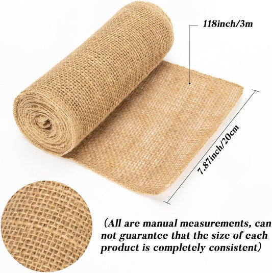 MAQIHAN Burlap Roll for Gardening - 7.8 x 118 Inch Tree Trunk Wrap, 2 Pack