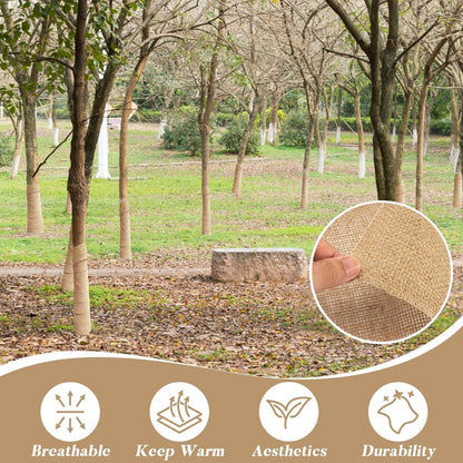 MAQIHAN Burlap Roll for Gardening - 7.8 x 118 Inch Tree Trunk Wrap, 2 Pack