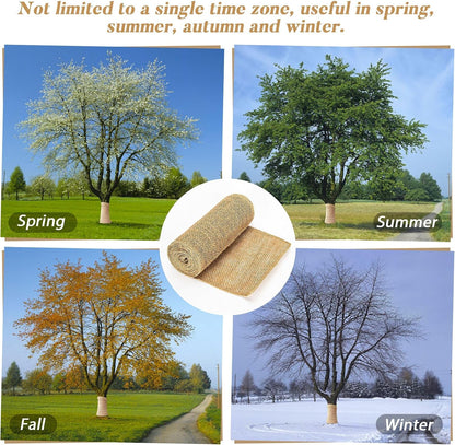 MAQIHAN Burlap Roll for Gardening - 7.8 x 118 Inch Tree Trunk Wrap, 2 Pack
