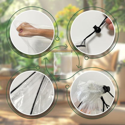 4 PCS 39.4" x59" Winter Plant Film Covers with Drawstring