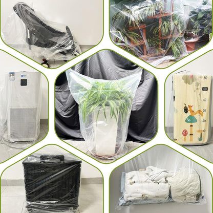 4 PCS 39.4" x59" Winter Plant Film Covers with Drawstring