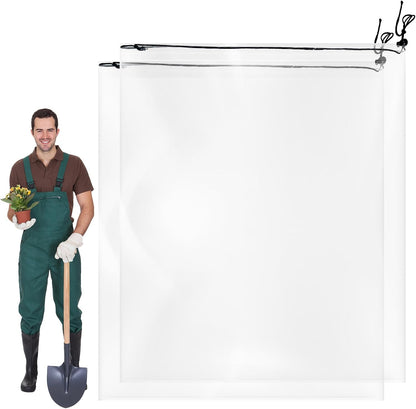 4 PCS 39.4" x59" Winter Plant Film Covers with Drawstring