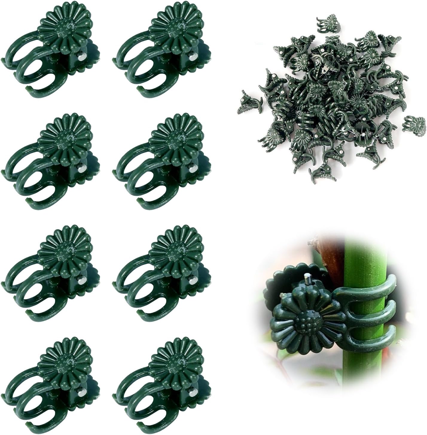 50 Pcs Plant Clips Orchid Clips,Plant Orchid Support Clips,Flower and Vine Clips，Garden Clips，Plant Clips for Climbing Plants