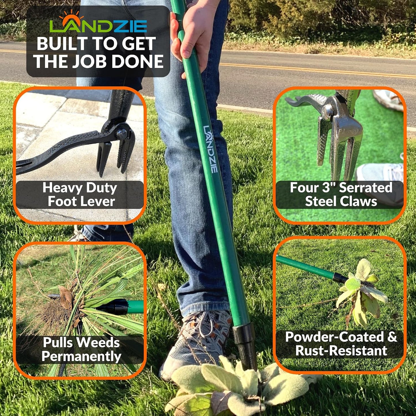 Weed Puller Tool 55", Stand Up Weeder with Long Handle