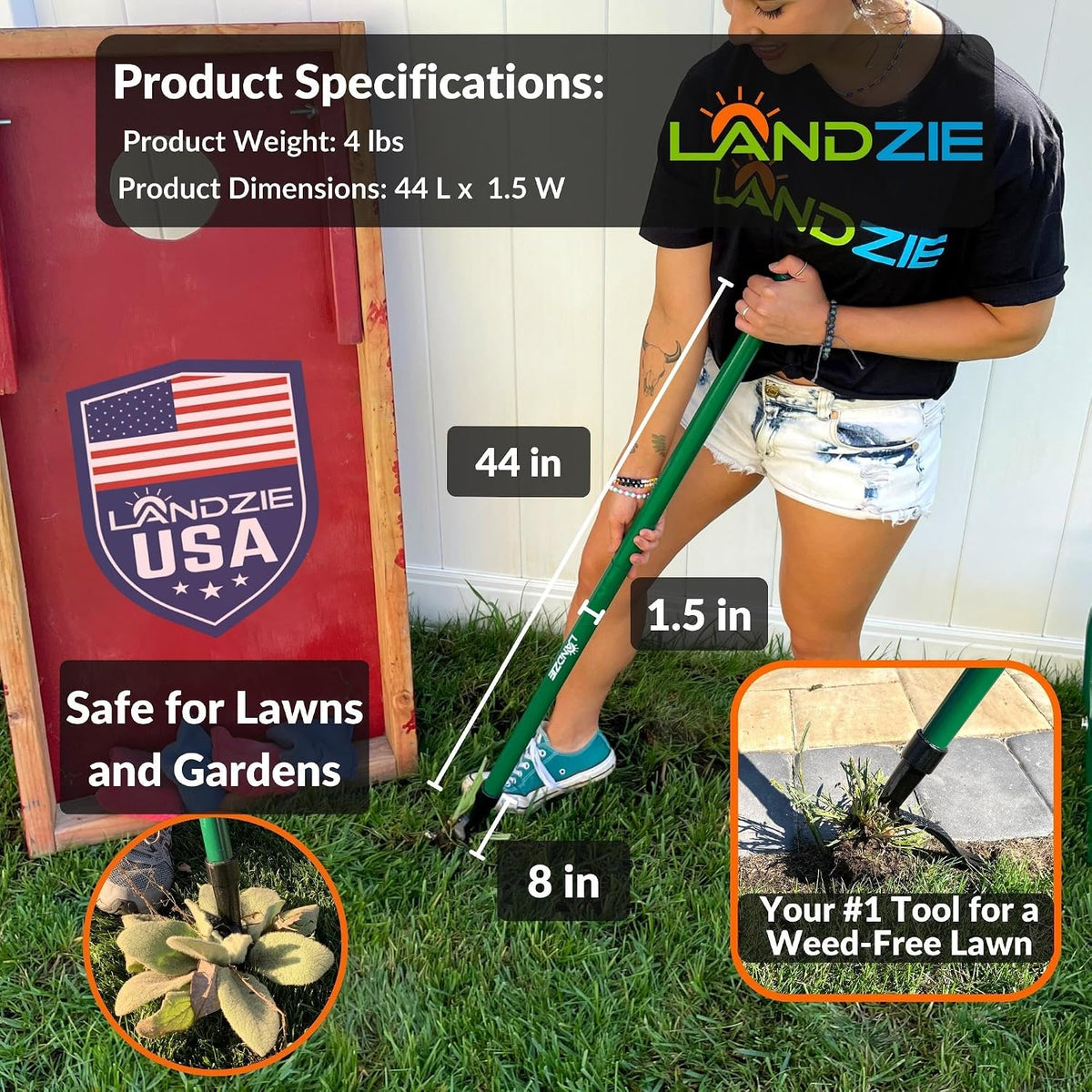 Weed Puller Tool 55", Stand Up Weeder with Long Handle