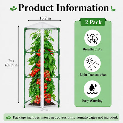 Garden Tomato Plant Cover Netting, Fits 40–55" Tomato Cages