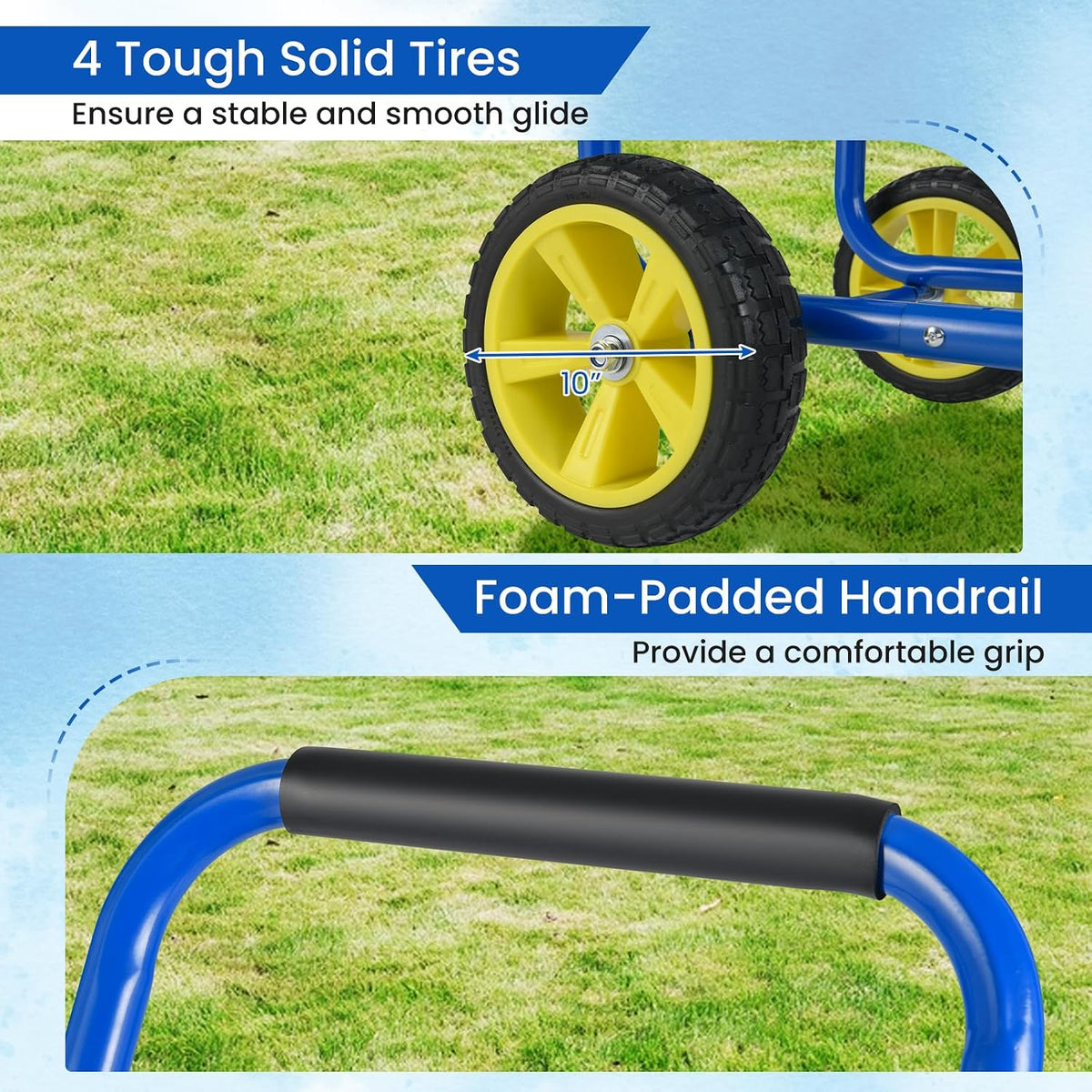Garden Hose Reel Cart, 300ft 5/8" or 350ft 1/2", Heavy-Duty Metal Hose Cart w/4 Wheels, Storage Basket, Portable Water Hose Organizer for Yard Planting Lawn