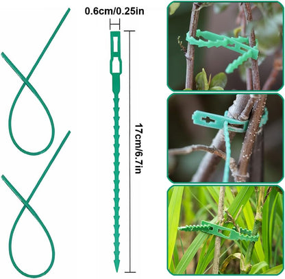 100 PCS Adjustable Plant Ties, 6.7" Reusable Garden Ties