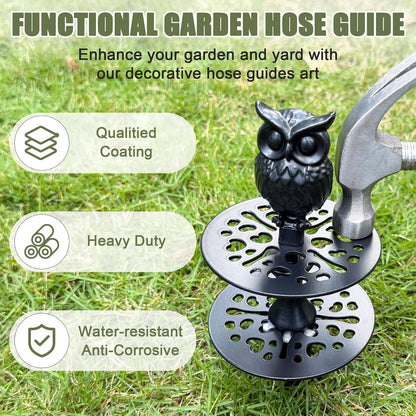 Hose Guides for Garden Heavy Duty Metal Water Hose Guards for Flower Beds Garden Stake Spike Cast Iron Plant Protector for Lawn Yard Ground Outside Flower Bed