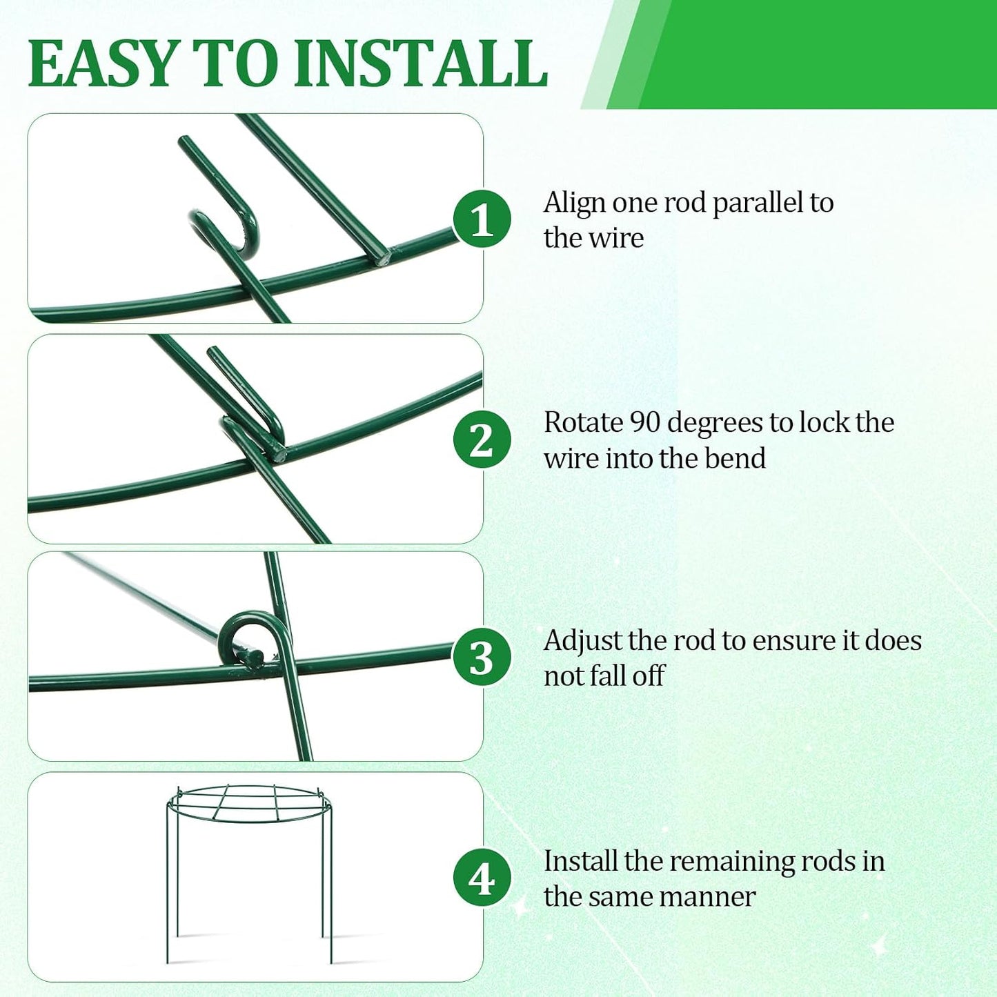 2 Pcs 24" H x 20" D Large Peony Cage and Support Grow Through Plant Supports Round Garden Flower Stake Plants Ring Hoop for Outdoor Floral Tomato Vegetable Improve Planting Success Rate