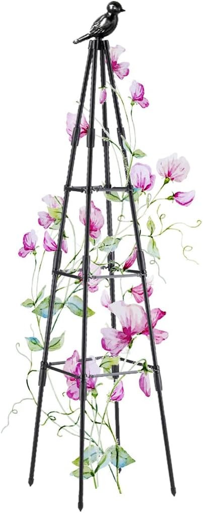 Garden Trellis, 47" Plant Trellis for Potted Plants Flowers Vegetables and Vines,Tomato Cage Tower,Garden Obelisk Trellis,Plant Support Stand for Climbing Plants Outdoor and Indoor-1 Pack