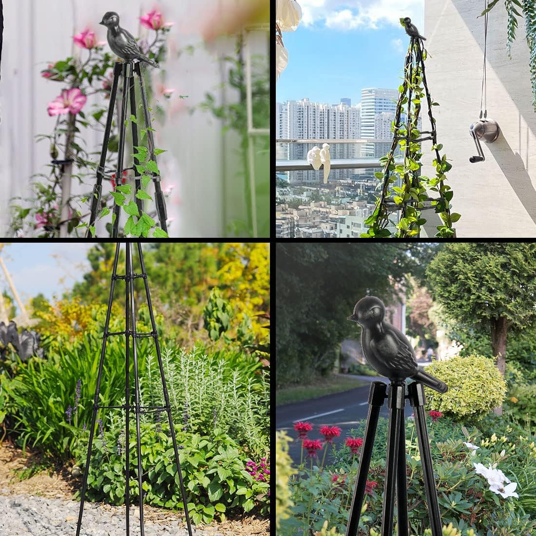 Garden Trellis, 47" Plant Trellis for Potted Plants Flowers Vegetables and Vines,Tomato Cage Tower,Garden Obelisk Trellis,Plant Support Stand for Climbing Plants Outdoor and Indoor-1 Pack