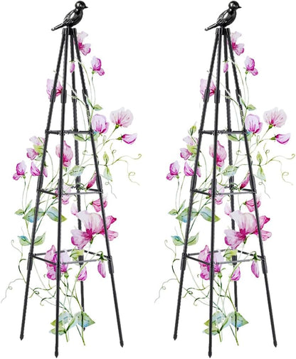 Garden Trellis, 47" Plant Trellis for Potted Plants Flowers Vegetables and Vines,Tomato Cage Tower,Garden Obelisk Trellis,Plant Support Stand for Climbing Plants Outdoor and Indoor-1 Pack