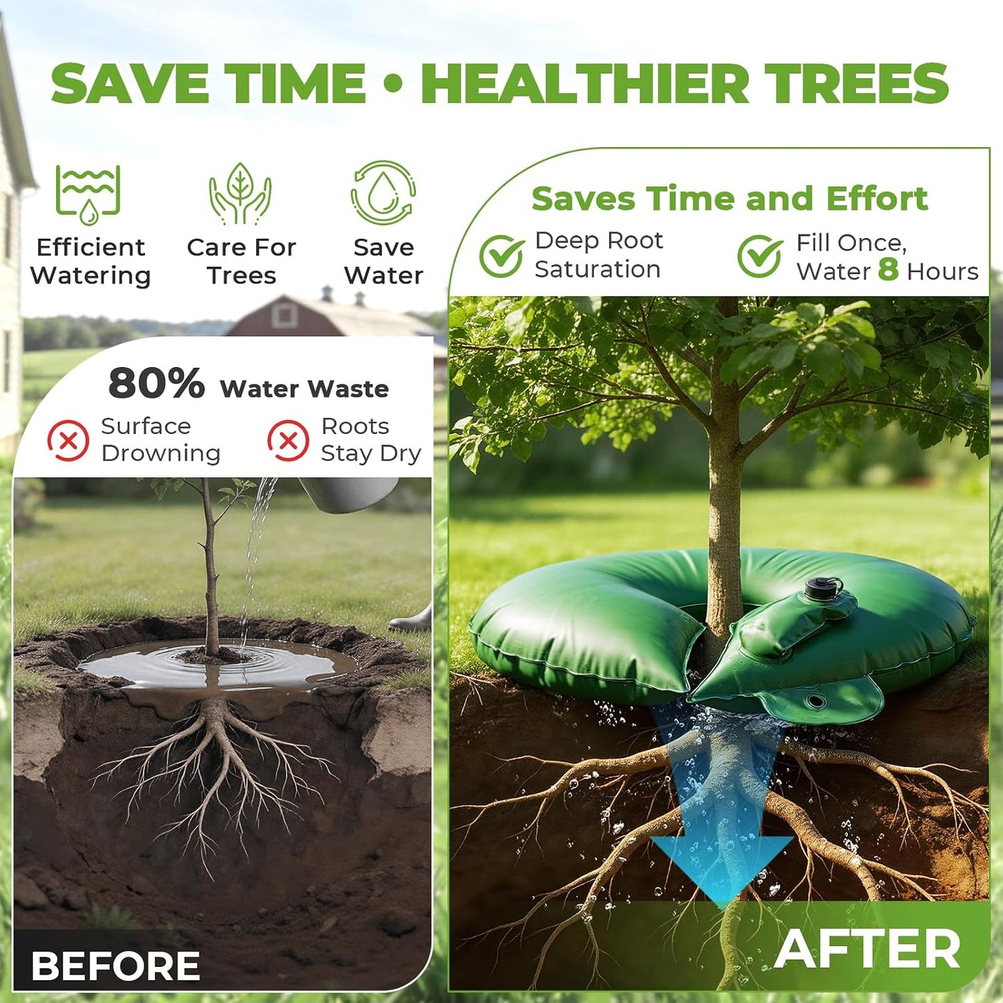 15 Gallon Slow Release Tree Watering Bags, 2 Pack