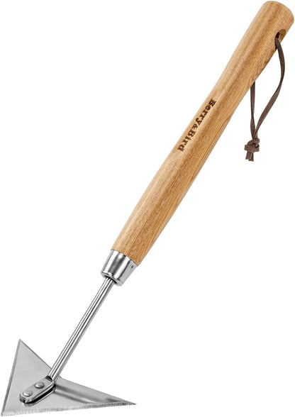 Flat Edge Hoe,58’’ Standing Weeding Tool with Wood Handle