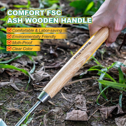 Flat Edge Hoe,58’’ Standing Weeding Tool with Wood Handle