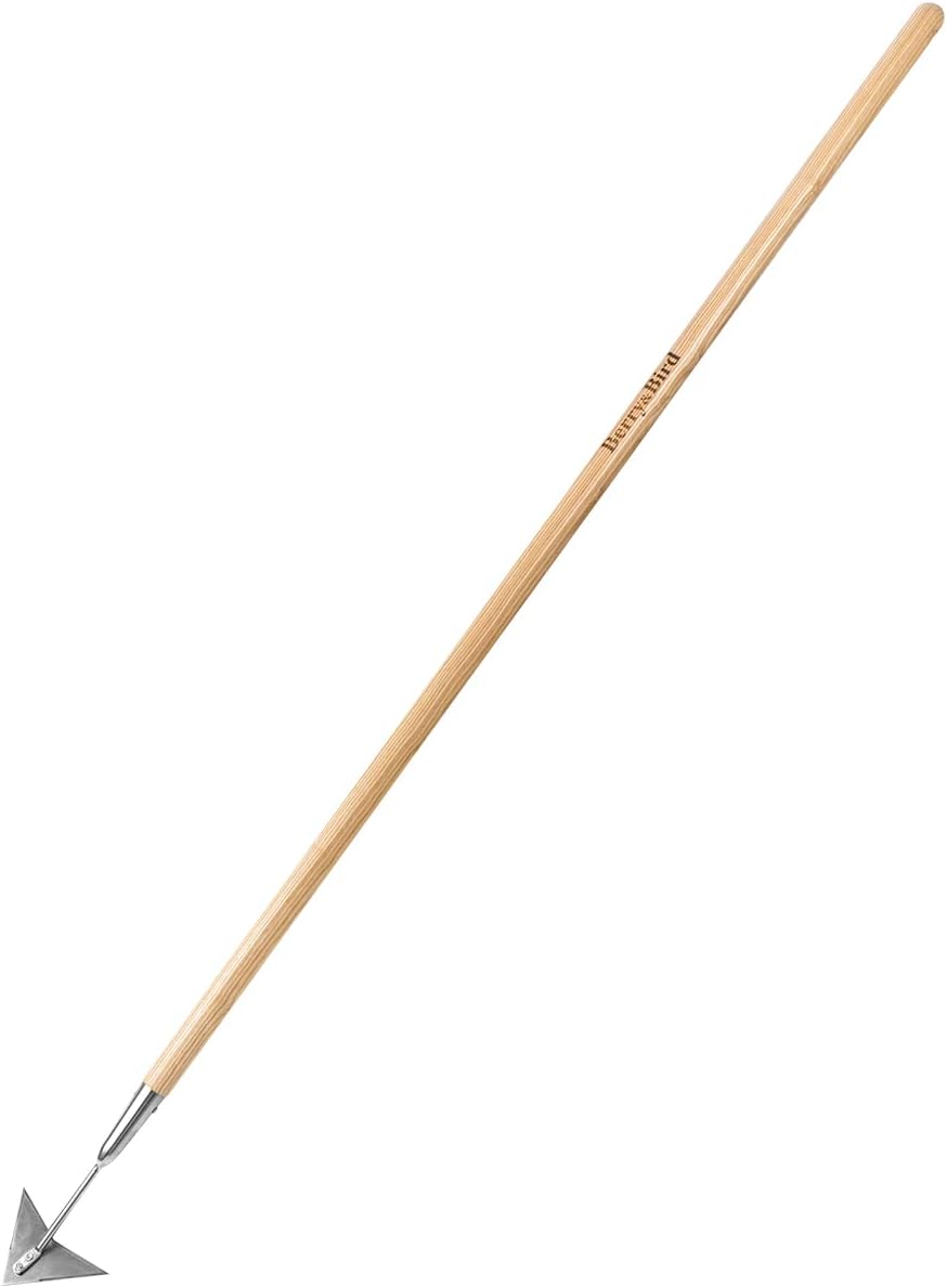 Flat Edge Hoe,58’’ Standing Weeding Tool with Wood Handle