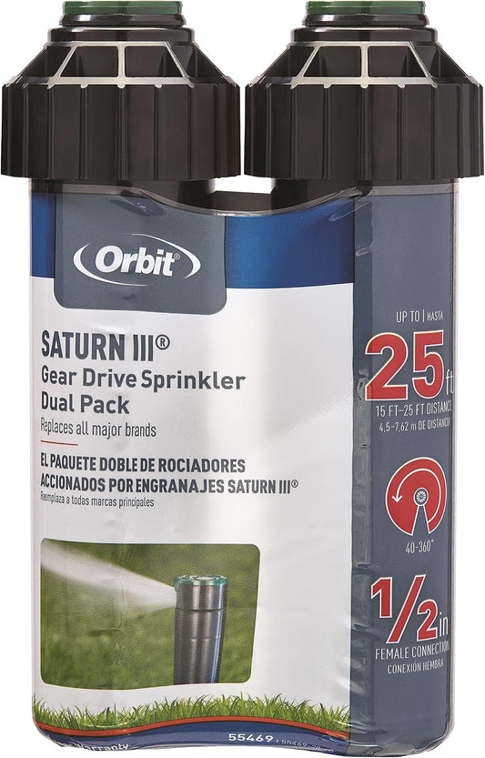 55469 Saturn III Gear-Drive Rotor Water Sprinkler (2-Pack)