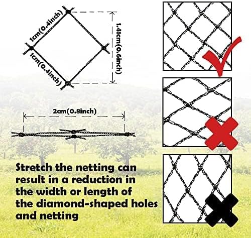 Bird Netting 25x25 Ft, 1/2In Mesh Garden Bird Netting, Fruit Tree Netting