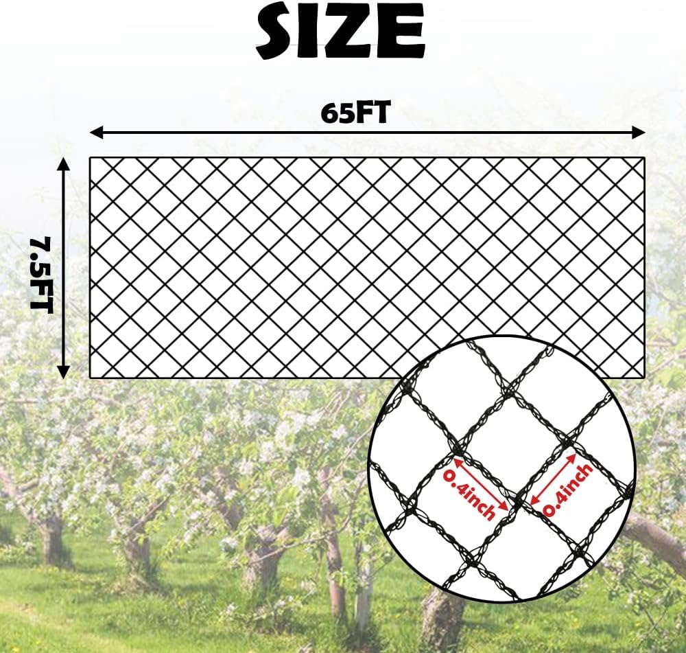 Bird Netting 25x25 Ft, 1/2In Mesh Garden Bird Netting, Fruit Tree Netting
