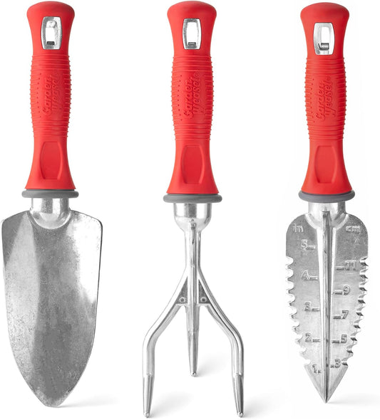 3Piece Hand Tool Set Trowel Transplanter Cultivator Gardening
