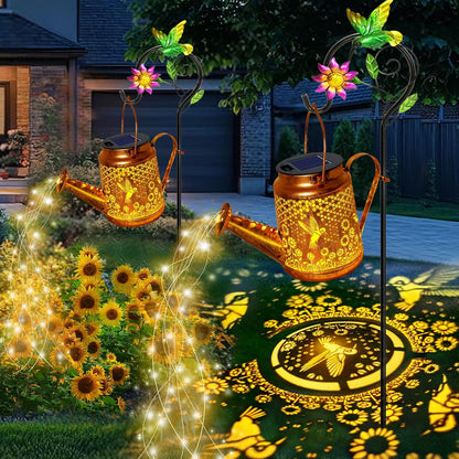 Solar Watering Can with Lights, Birthday Gifts for Mom Women Mother's Day, Outdoor Garden Decor Sunflower Solar Garden Lights for Outdoor Pathway Yard Lawn Patio, Waterproof Gardening Decorations
