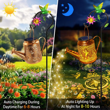 Solar Watering Can with Lights, Birthday Gifts for Mom Women Mother's Day, Outdoor Garden Decor Sunflower Solar Garden Lights for Outdoor Pathway Yard Lawn Patio, Waterproof Gardening Decorations