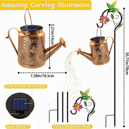 Solar Watering Can with Lights, Birthday Gifts for Mom Women Mother's Day, Outdoor Garden Decor Sunflower Solar Garden Lights for Outdoor Pathway Yard Lawn Patio, Waterproof Gardening Decorations